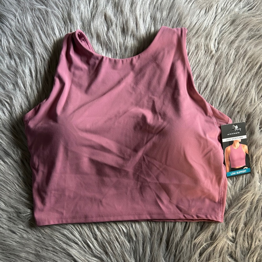 Avia Wirefree Crop Sports Bra Womens Size Medium (D-DD) Pink Moisture Wicking